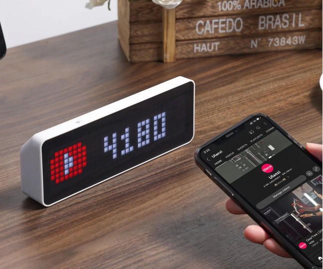Настольные умные пиксельные часы Ulanzi Smart Pixel TC001